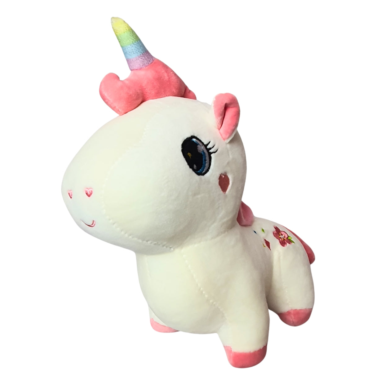 Unicórnio Branco de Pelúcia - Amigos do Coração - DM Toys Unicórnio Branco de Pelúcia - Amigos do Coração - DM Toys